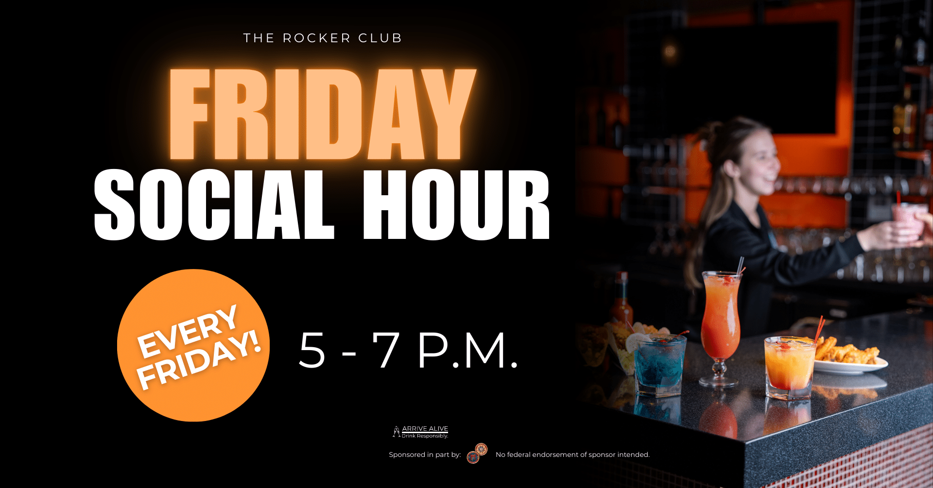 Community members socializing and enjoying refreshments during Friday Social Hour.